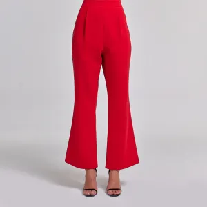 Crepe High Waist Flared Pants