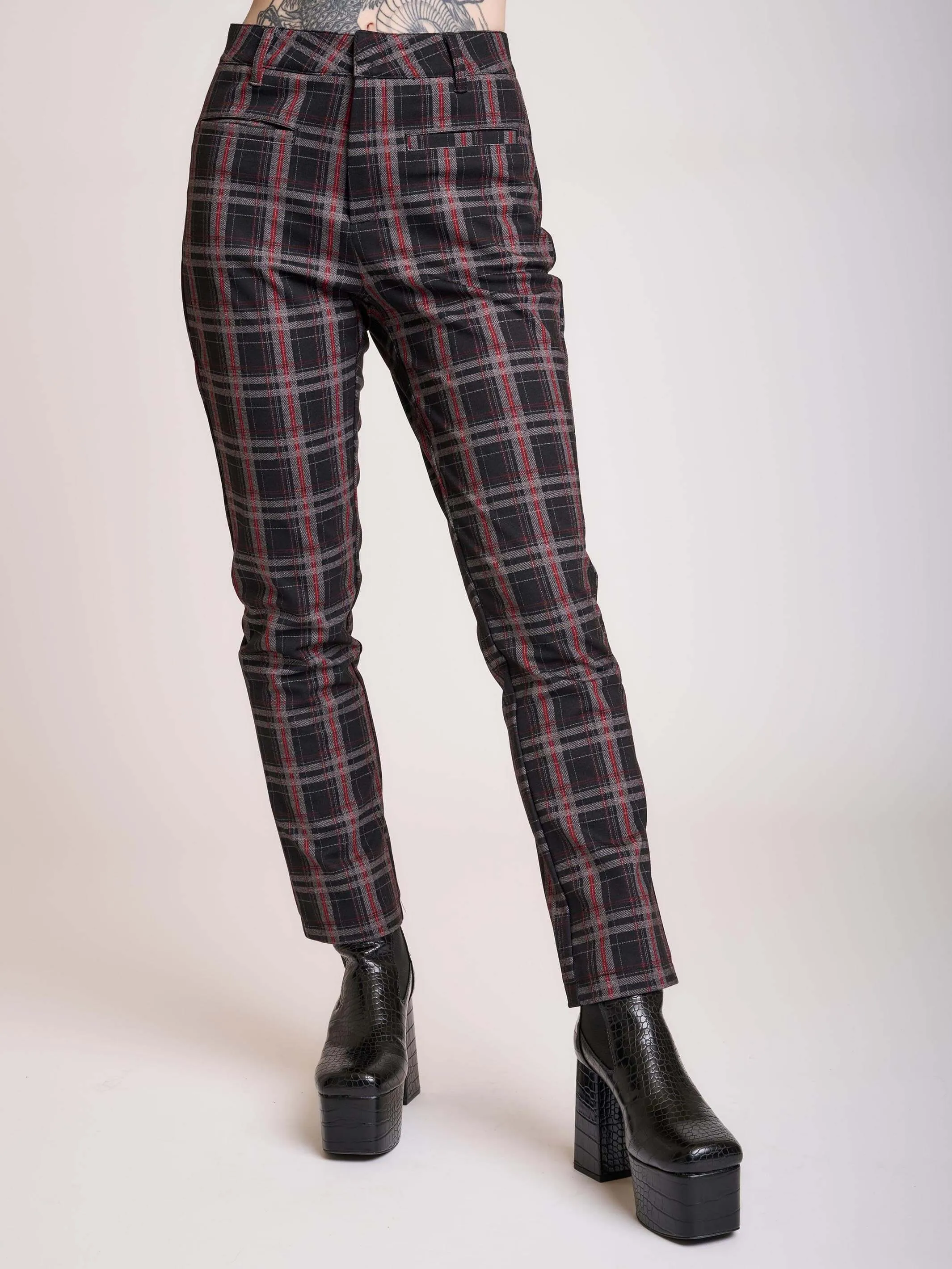 Cropped Vintage Plaid Pants