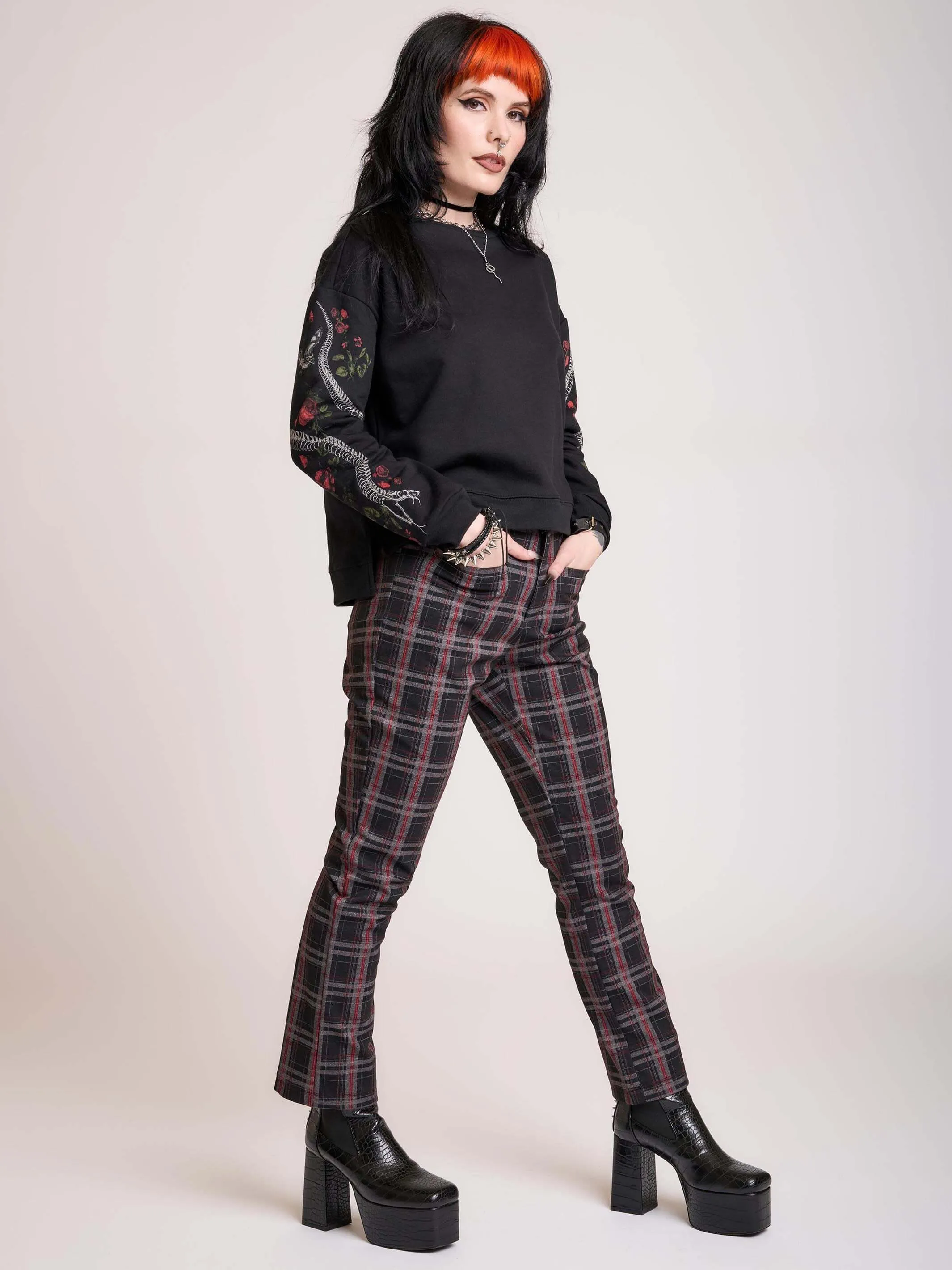 Cropped Vintage Plaid Pants