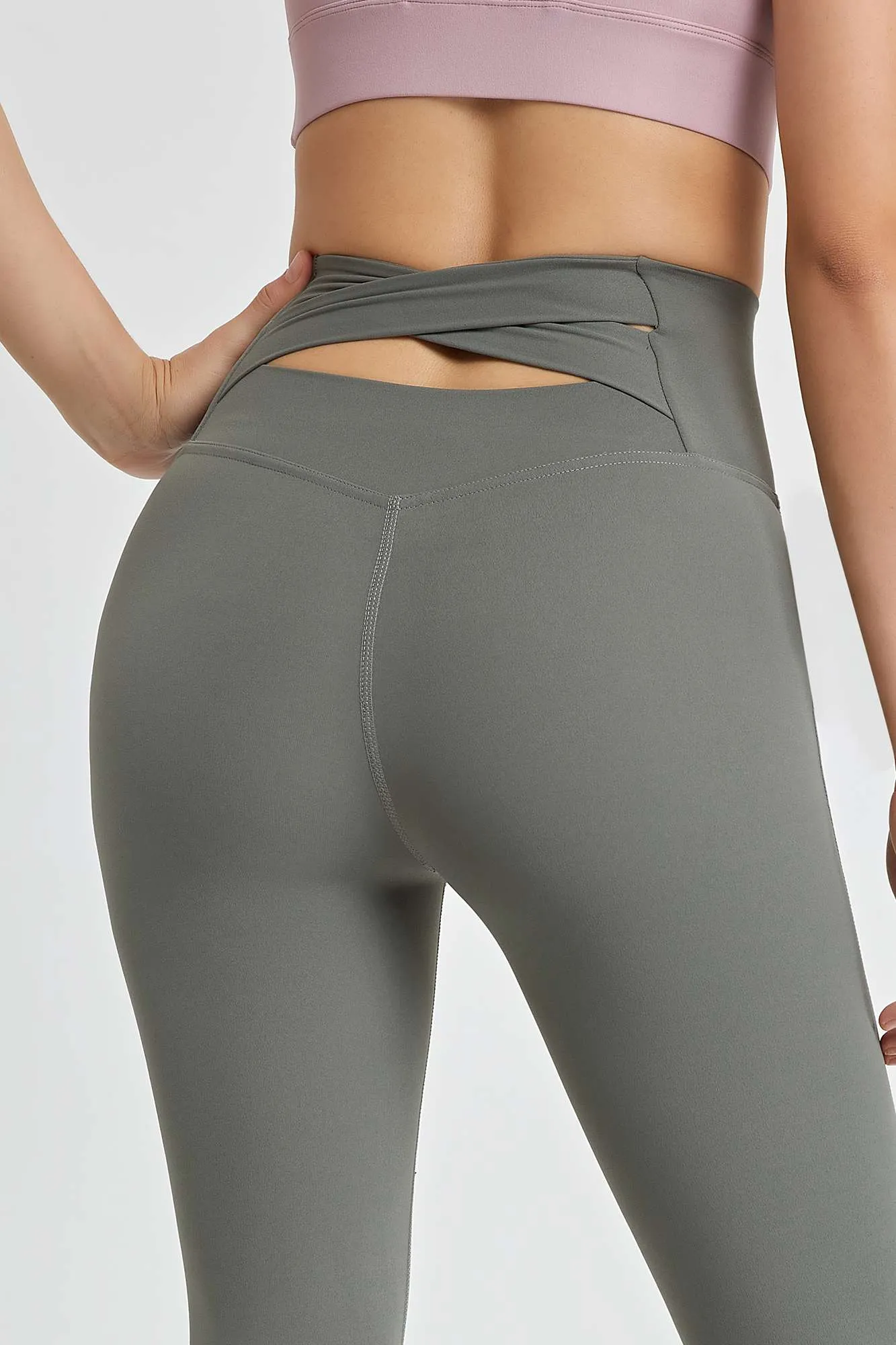 Cutout Cross Back Flare Leggings