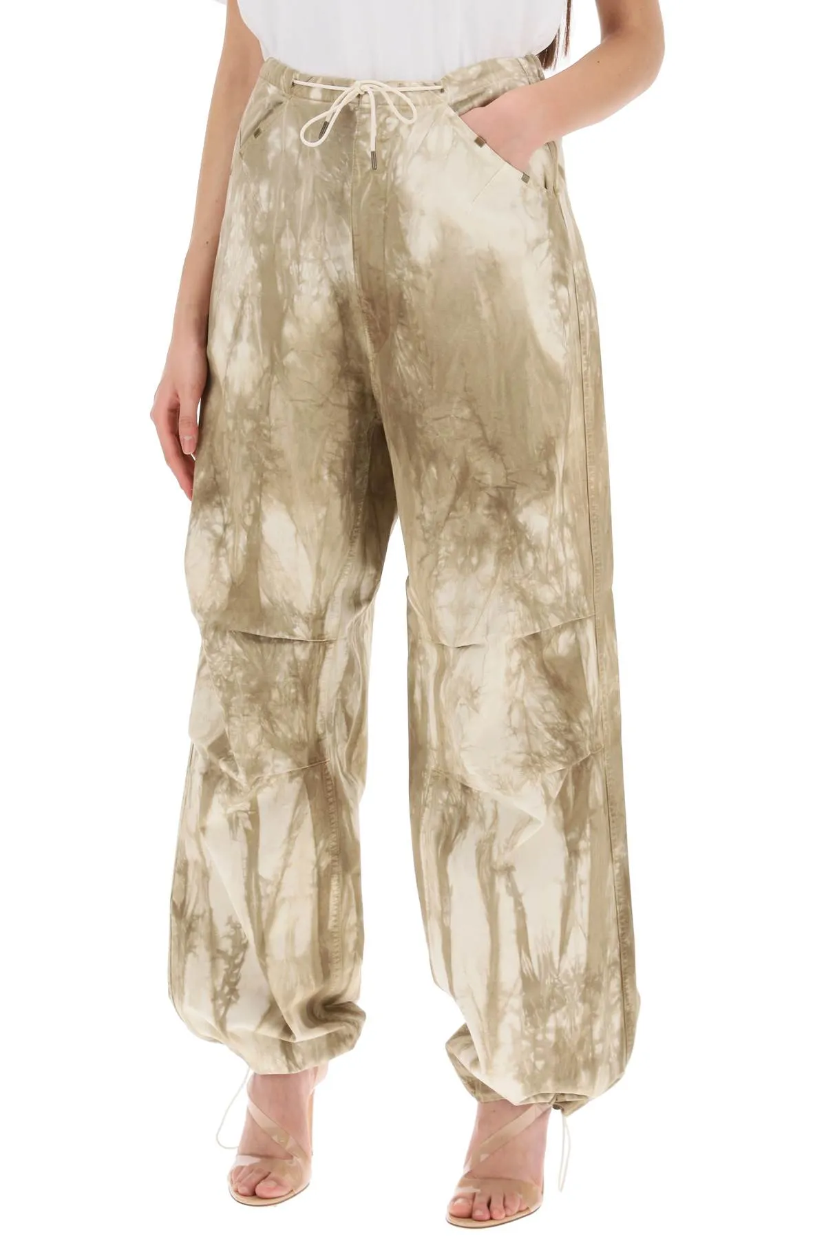 daisy tie-dye baggy pants