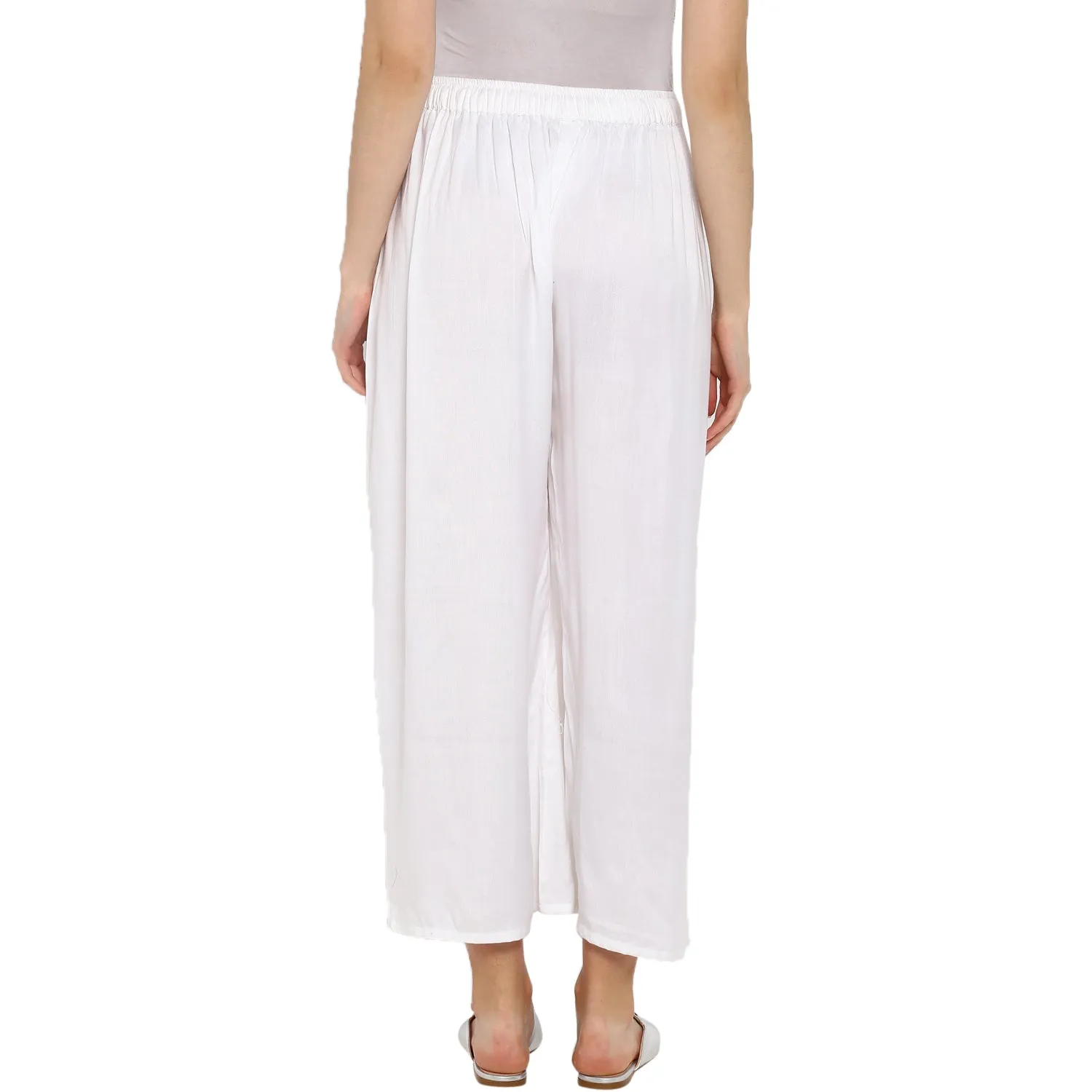 Darzaania White Freesize Palazzo