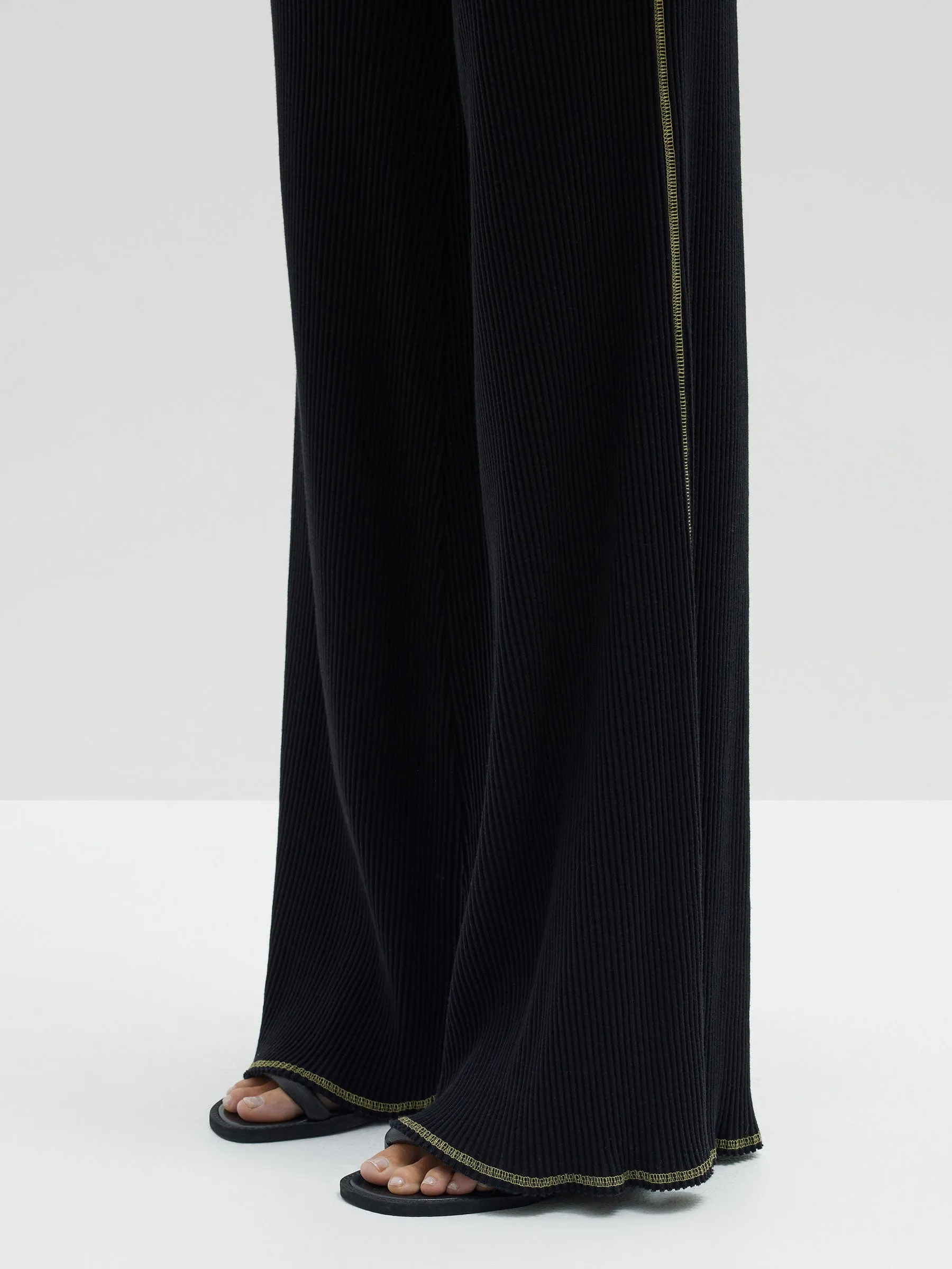 drapey rib straight leg pant