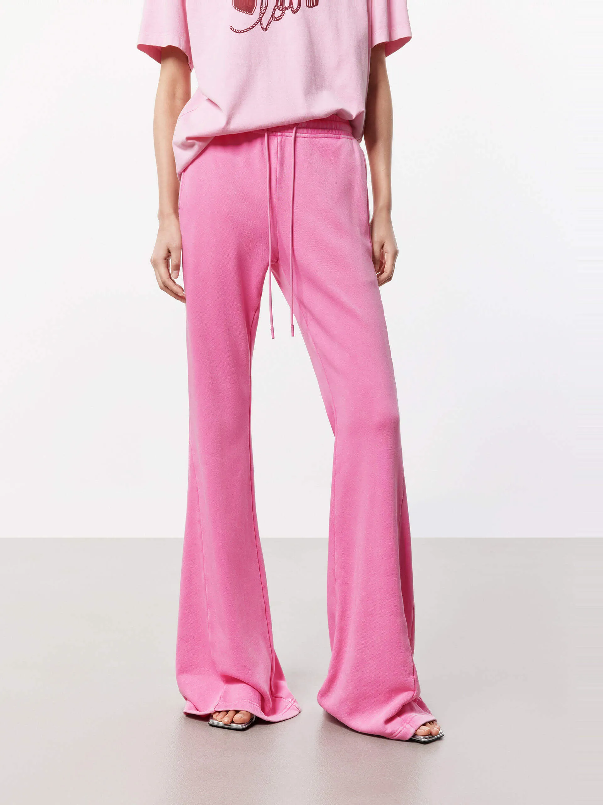 Drawstring Waist Flared Pants