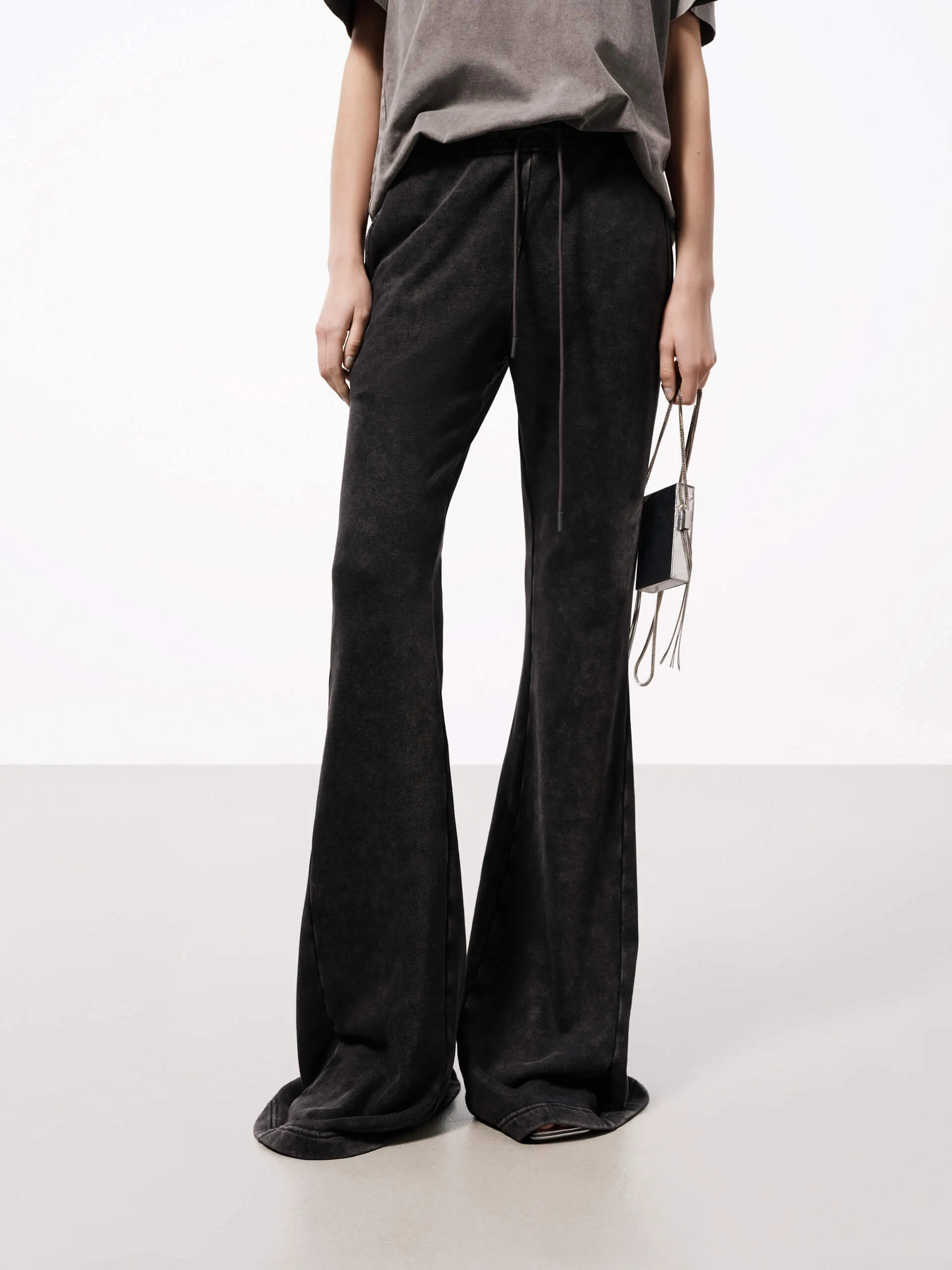 Drawstring Waist Flared Pants