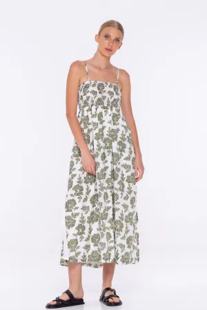 Dune Dress - Exclusive Ivory/Khaki Floral