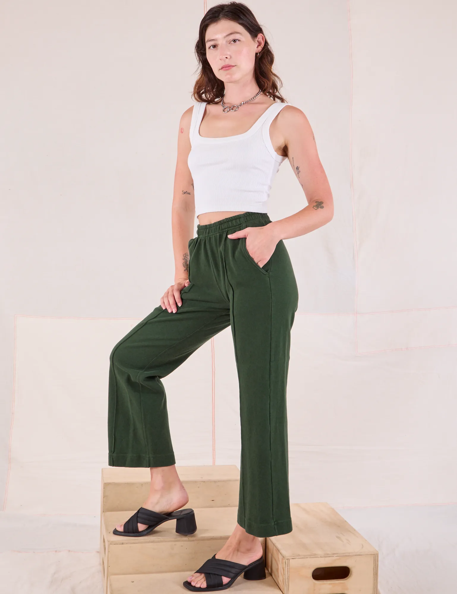 Easy Western Pants - Swamp Green