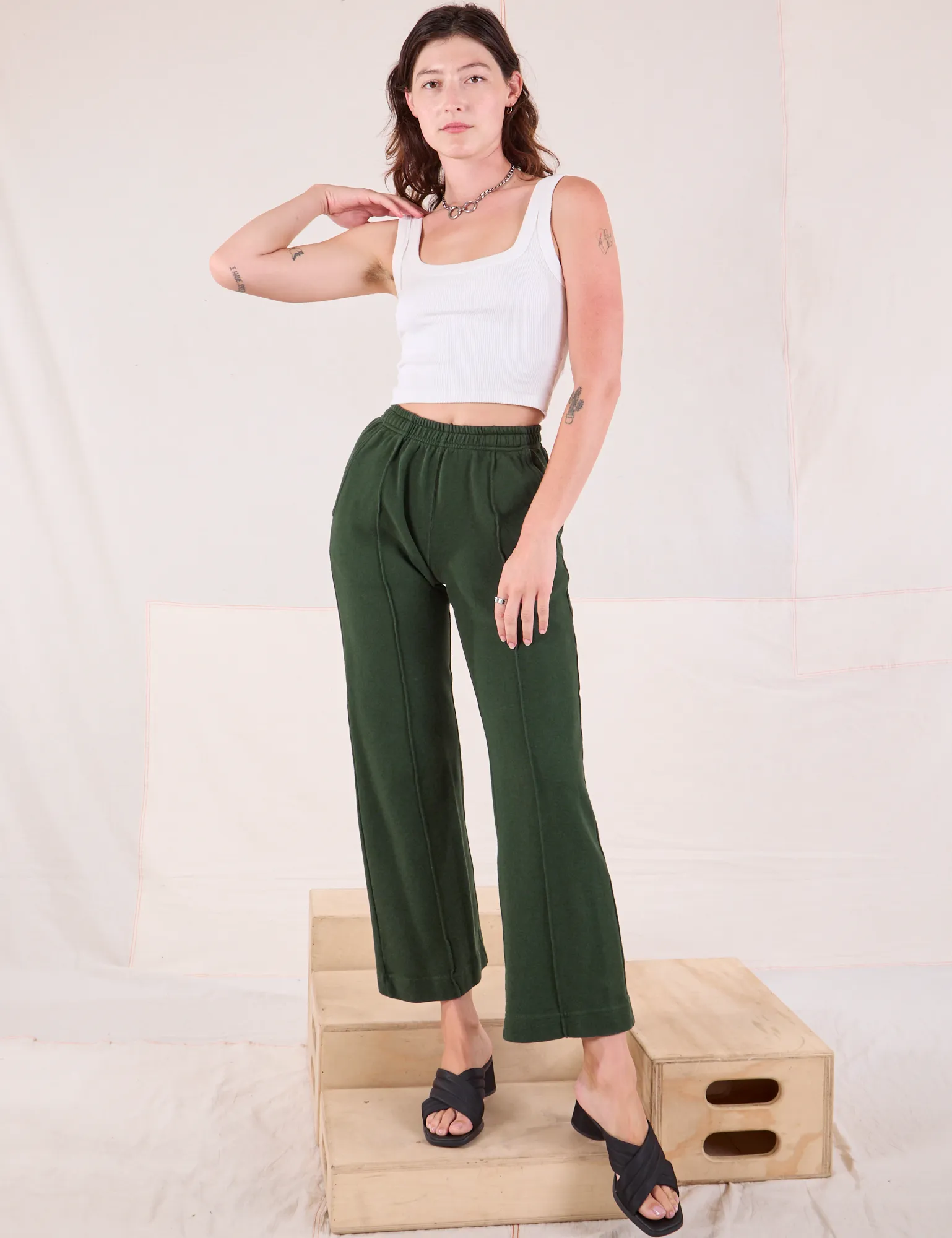 Easy Western Pants - Swamp Green