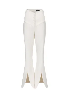 Elle Heart Buckle Pants (White) (Final Sale)