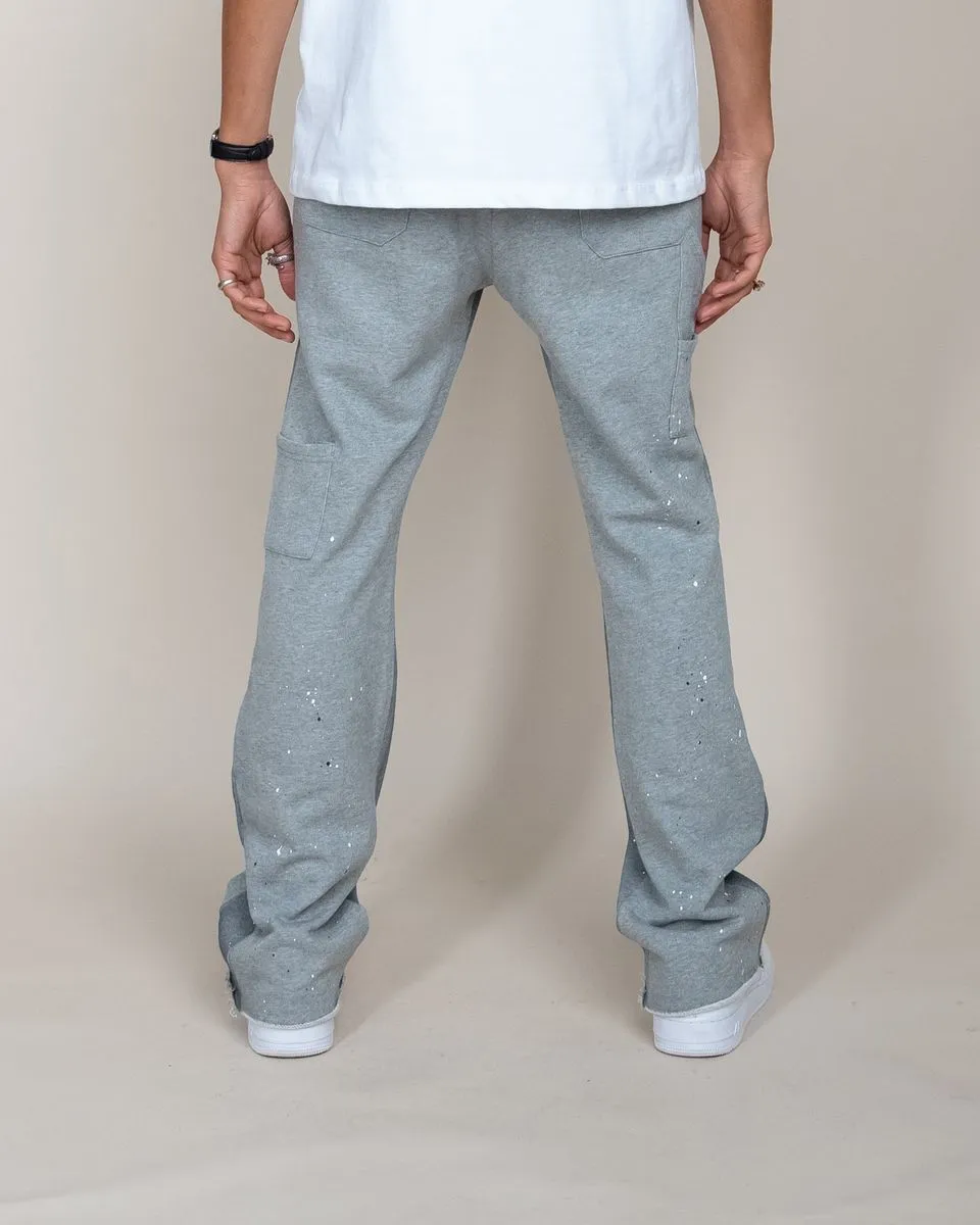 EPTM FRENCH TERRY CARPENTER PANTS - HEATHER GREY