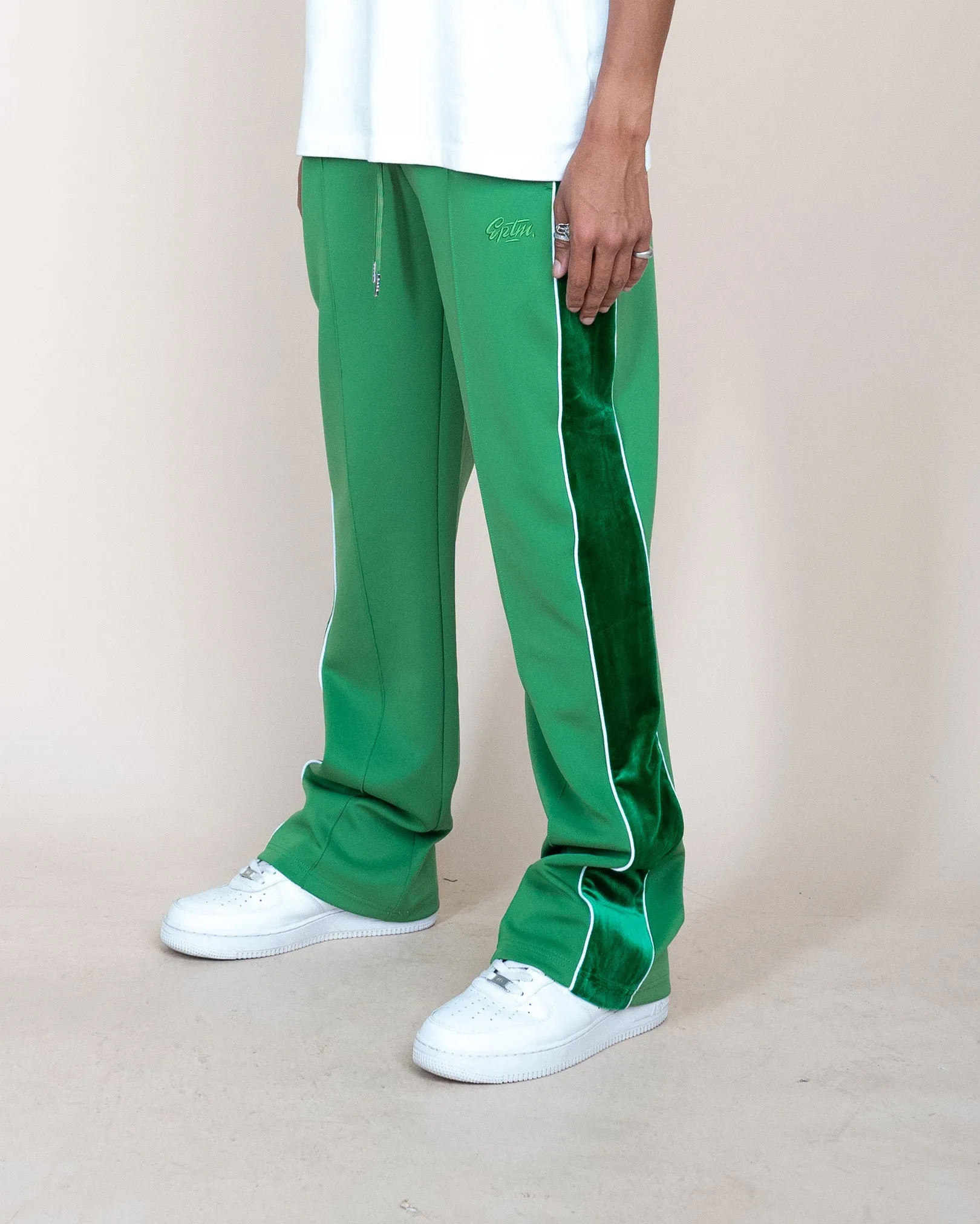 EPTM VELOUR PIPING TRACK PANTS - GREEN