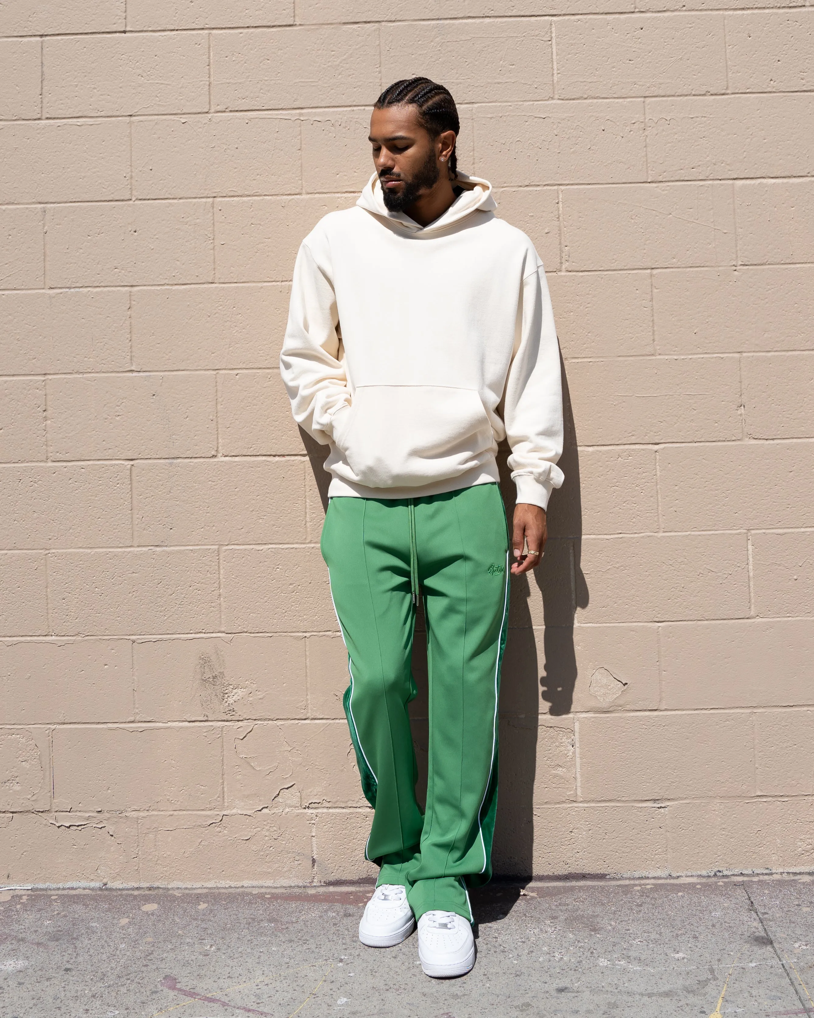 EPTM VELOUR PIPING TRACK PANTS - GREEN