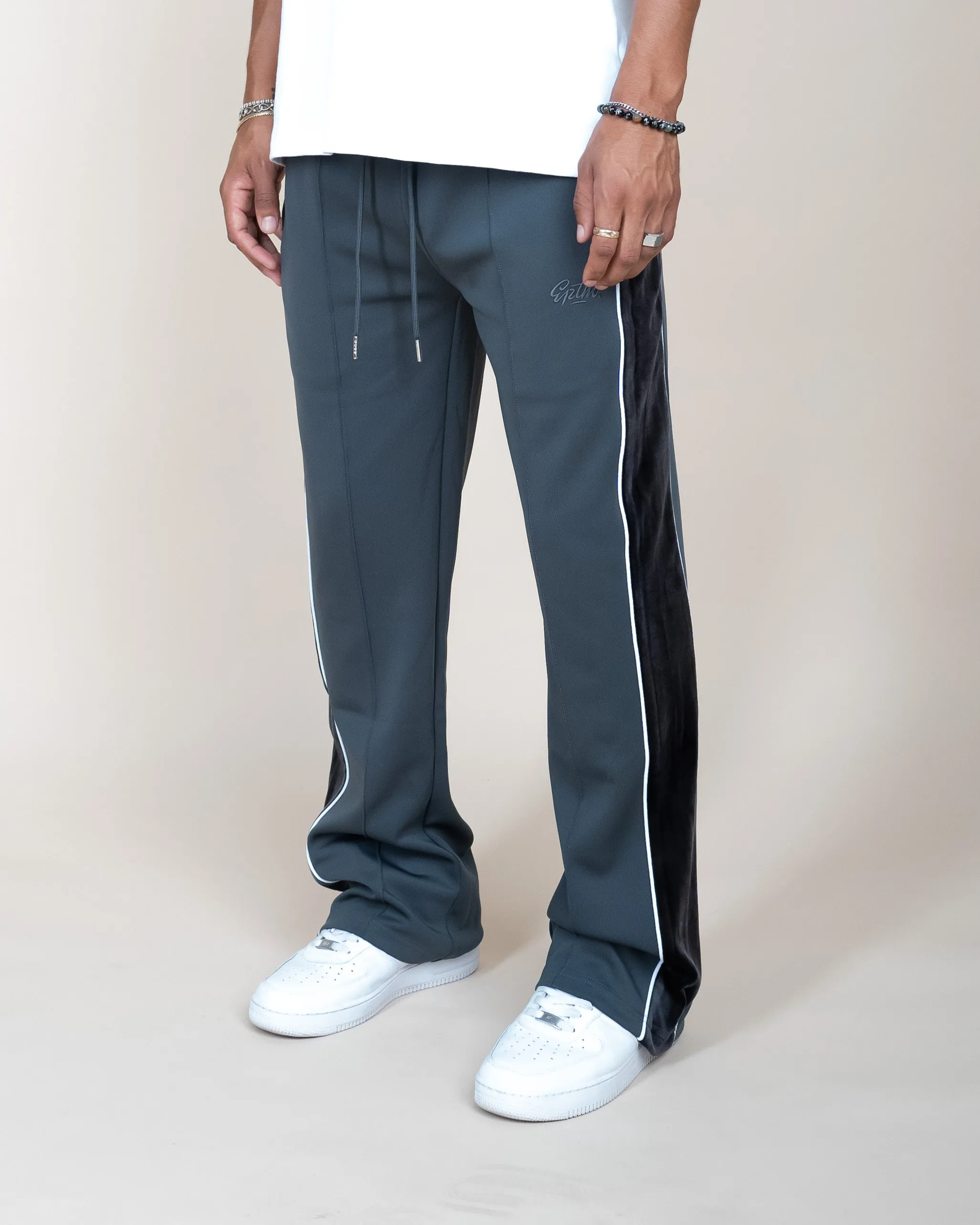 EPTM VELOUR PIPING TRACK PANTS - GREY