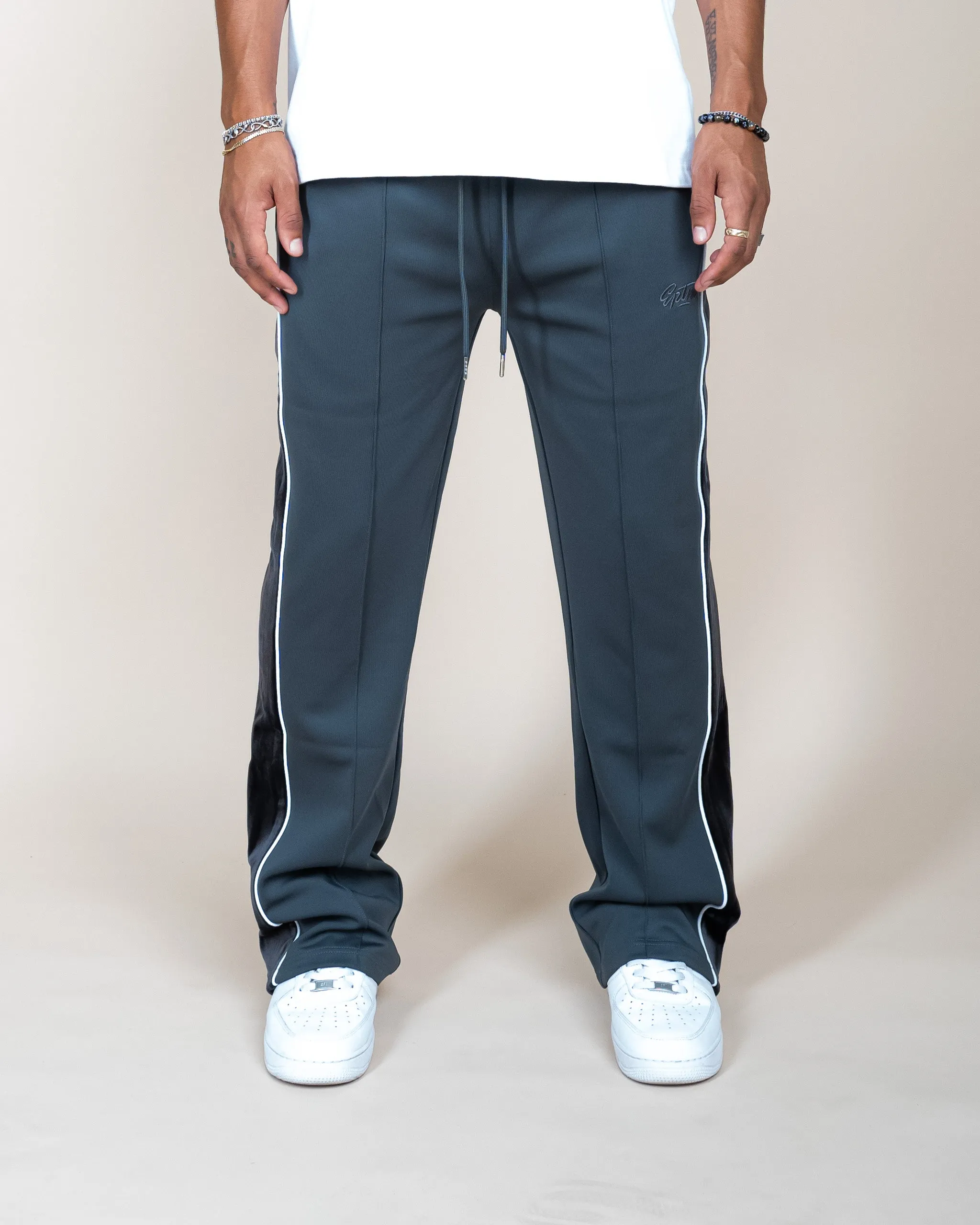 EPTM VELOUR PIPING TRACK PANTS - GREY