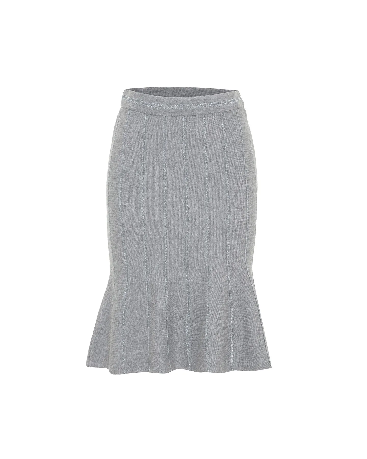 Ersa Shimmer Rib Stripe Tulip Skirt