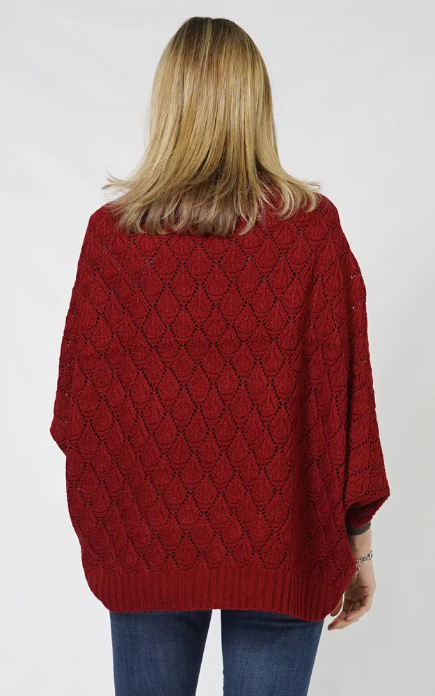 EVT10906 DIAMOND KNIT SHRUG CAPE SHAWL