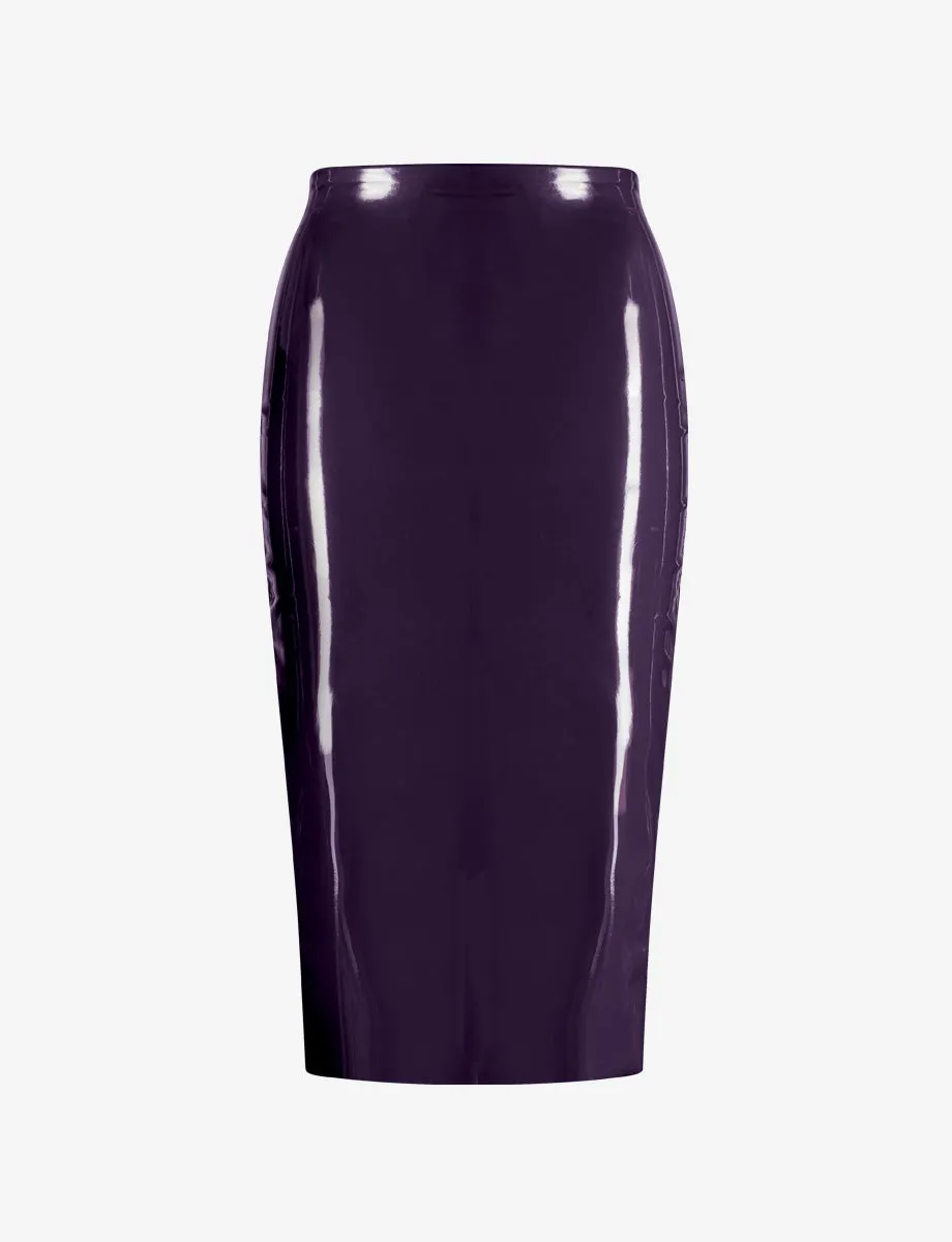 Faux Patent Leather Midi Skirt