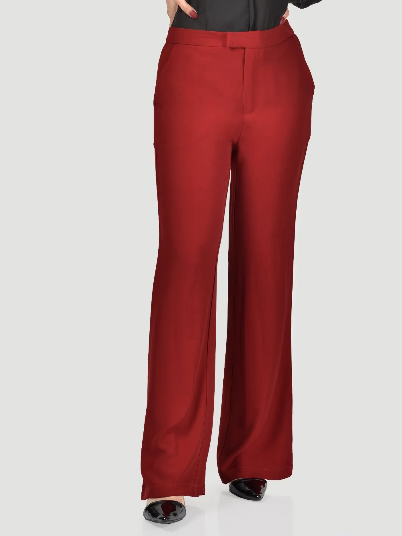 Flared High-Waist Pants