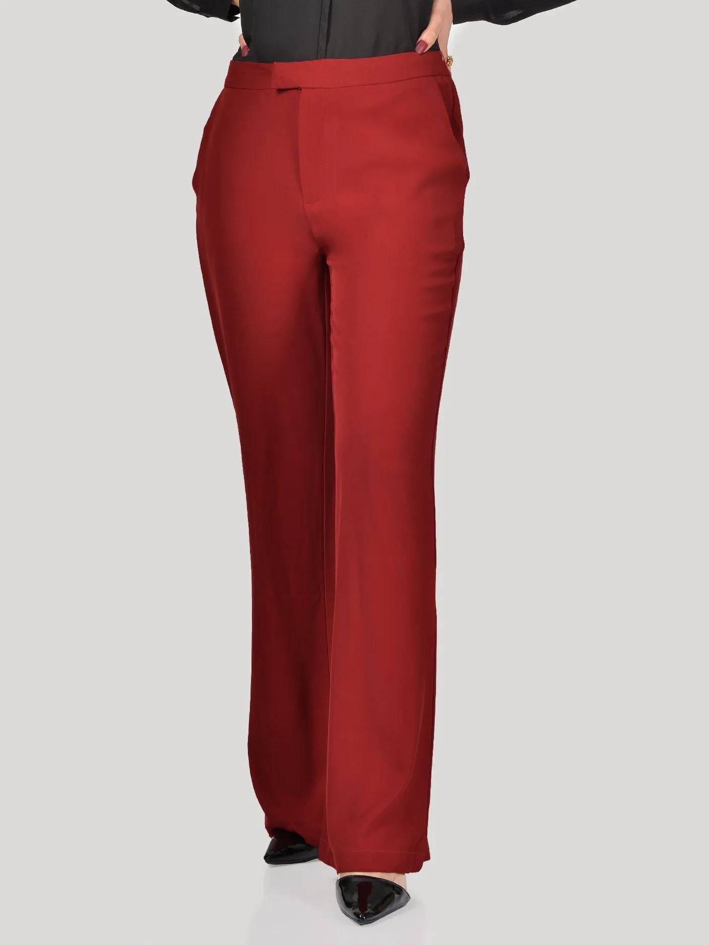 Flared High-Waist Pants