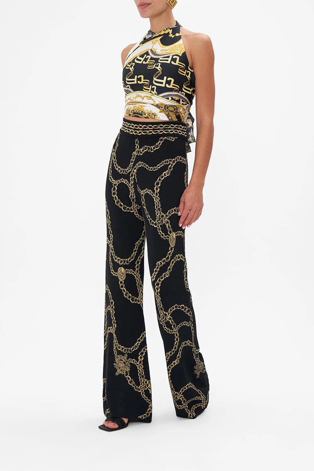 FLARED JACQUARD KNIT PANT JEALOUSY AND JEWELS