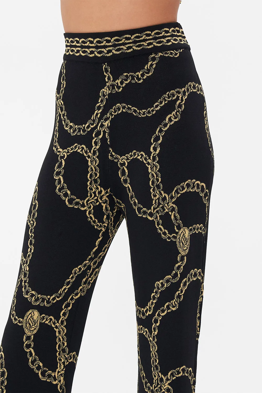 FLARED JACQUARD KNIT PANT JEALOUSY AND JEWELS