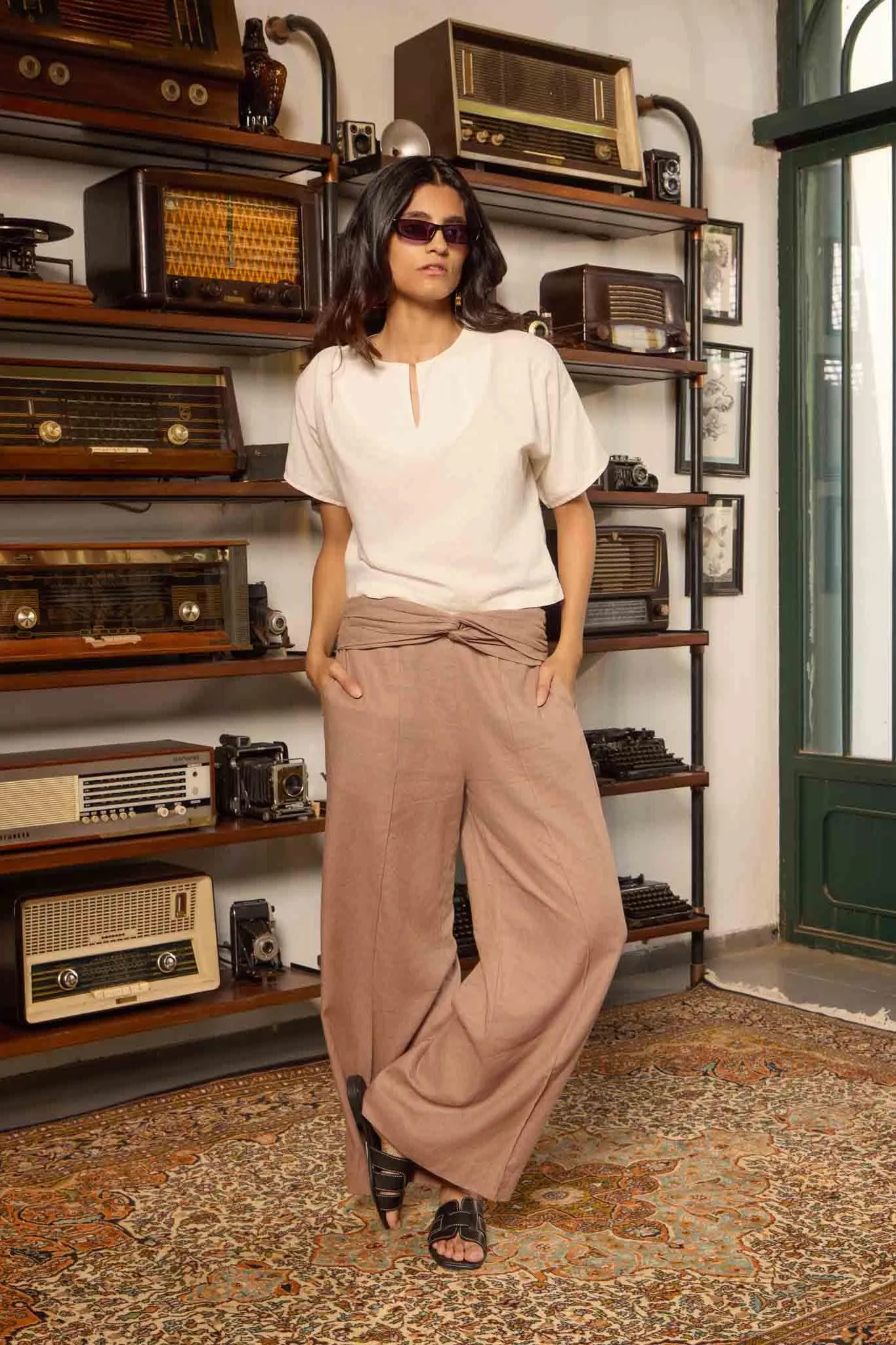 Flared Linen Pants