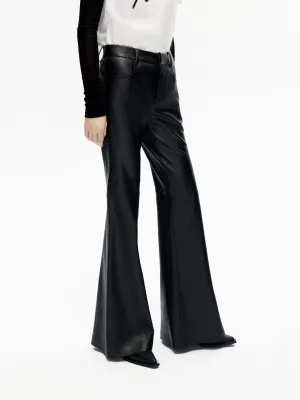 Flared PU Leather Pants