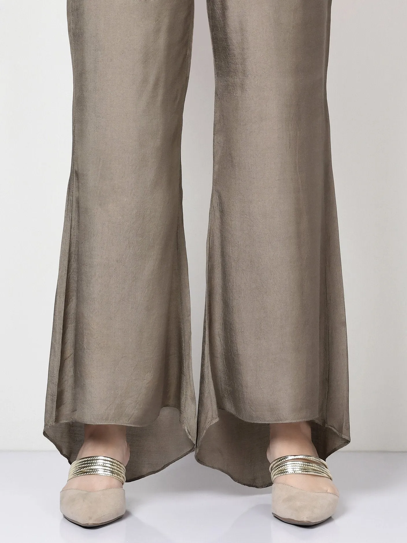 Flared Silk Pants