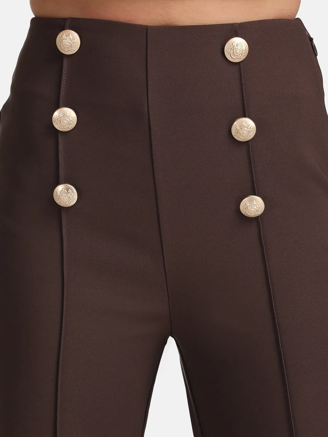 Flared Trousers With Buttons