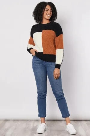 Fluffy Colour Block Knit