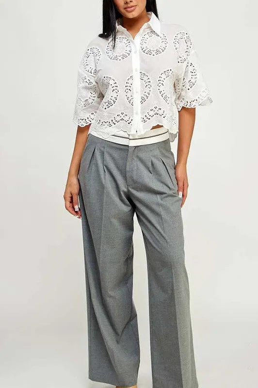 FOLDOVER WAISTBAND PANTS