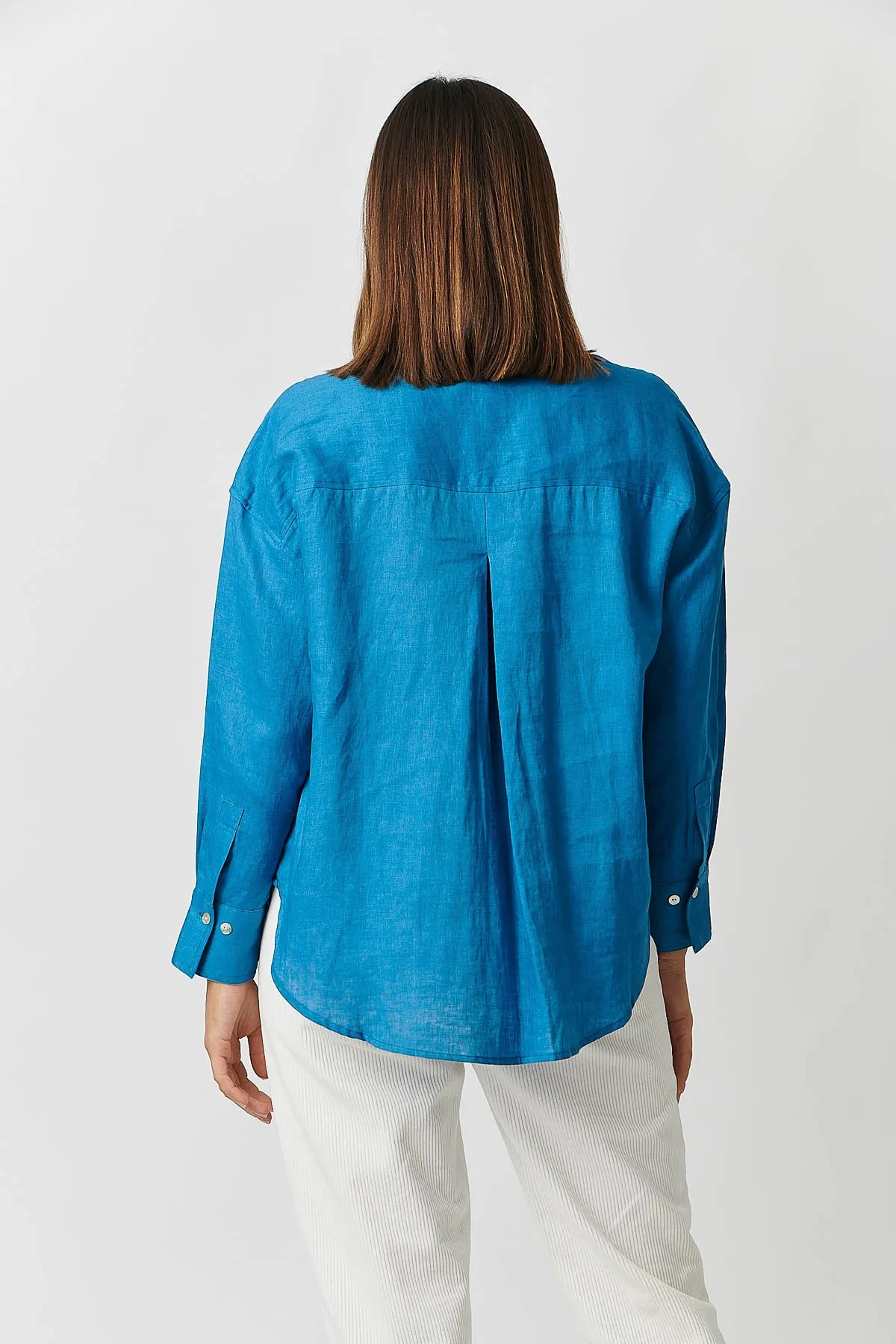 GA415 Classic Button Up Shirt in Lagoon