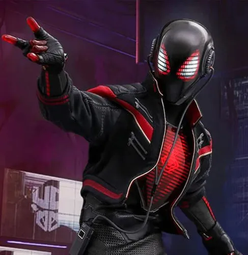 Game Spider Man Miles Morales Jayson Fitch Black Biker Leather Jacket