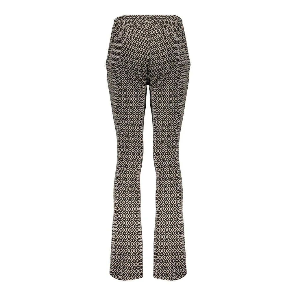 Geisha Pants jacquard flared 2-tone