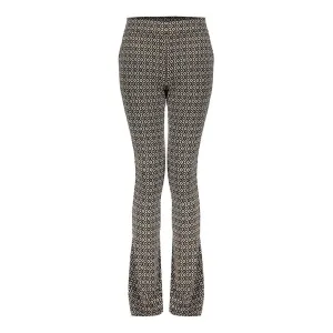 Geisha Pants jacquard flared 2-tone