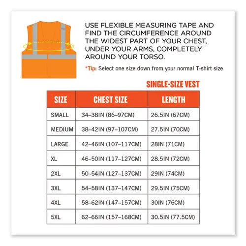 Glowear 8215ba-s Single Size Class 2 Economy Breakaway Mesh Vest, Polyester, 5x-large, Orange, Ships In 1-3 Business Days