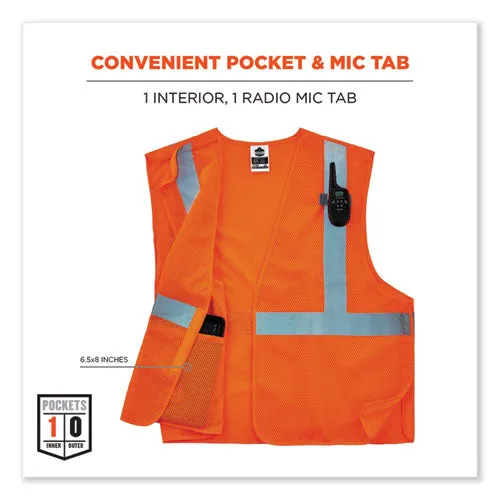 Glowear 8215ba-s Single Size Class 2 Economy Breakaway Mesh Vest, Polyester, X-small, Orange, Ships In 1-3 Business Days