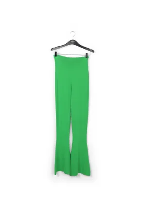 Green flared knitted pants