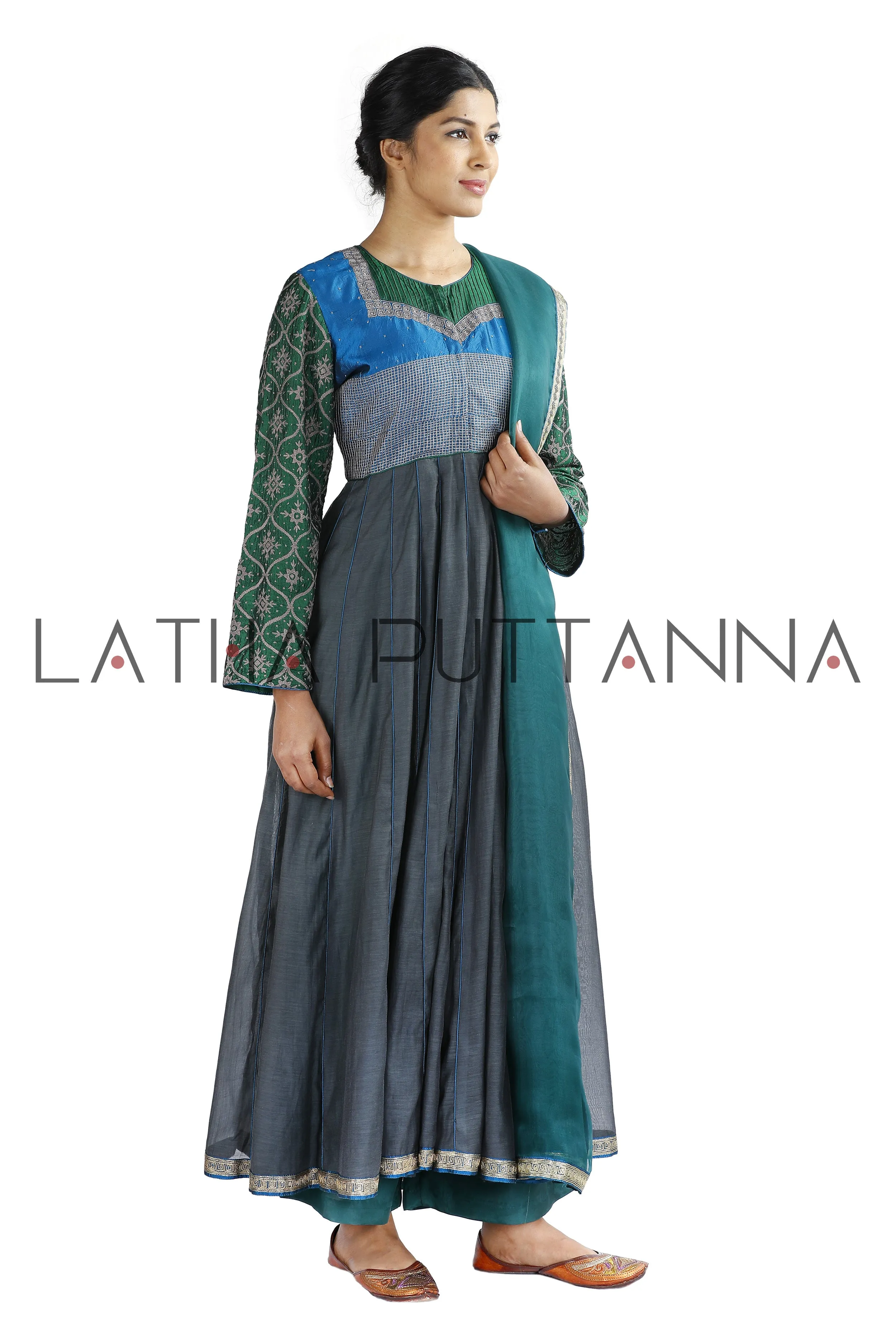 Grey and Green salwar