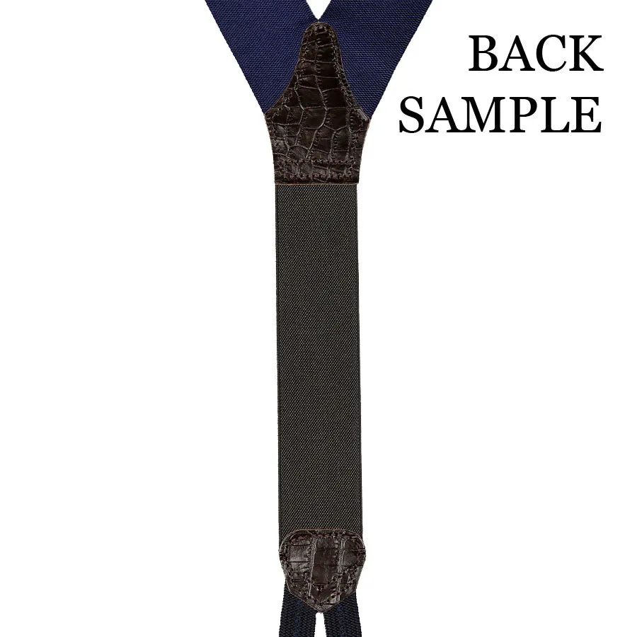 Hardy Minnis Glencheck Wool Braces - Navy