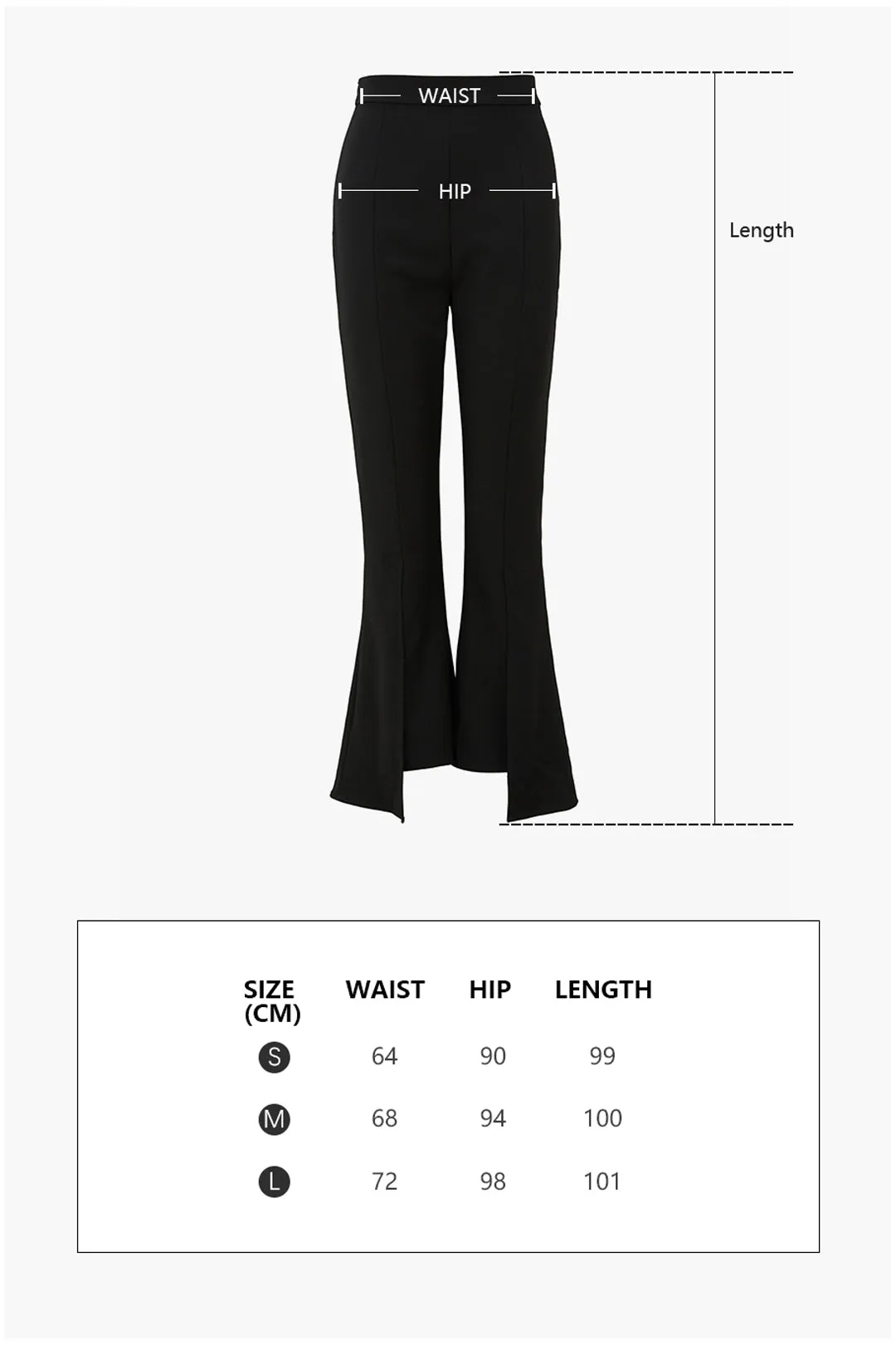 High waist flared pants | Black trousers | Street trousers