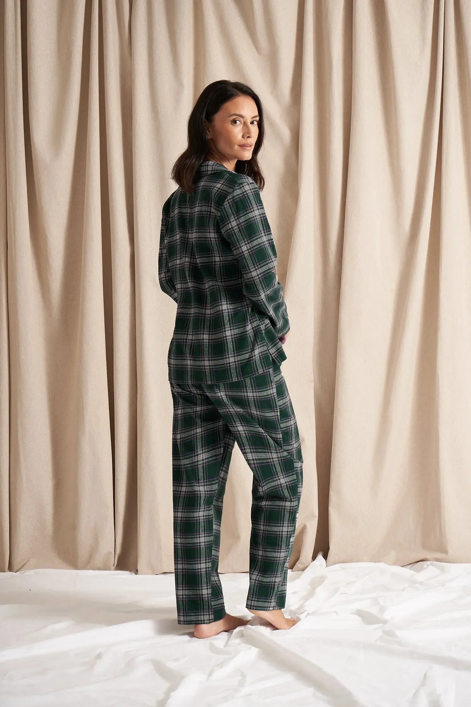 His and Hers Plaid Pyjama Sets in Green