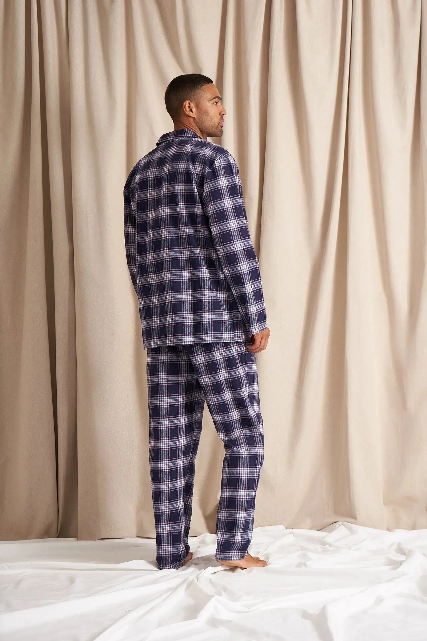 His and Hers Plaid Pyjama Sets in Midnight