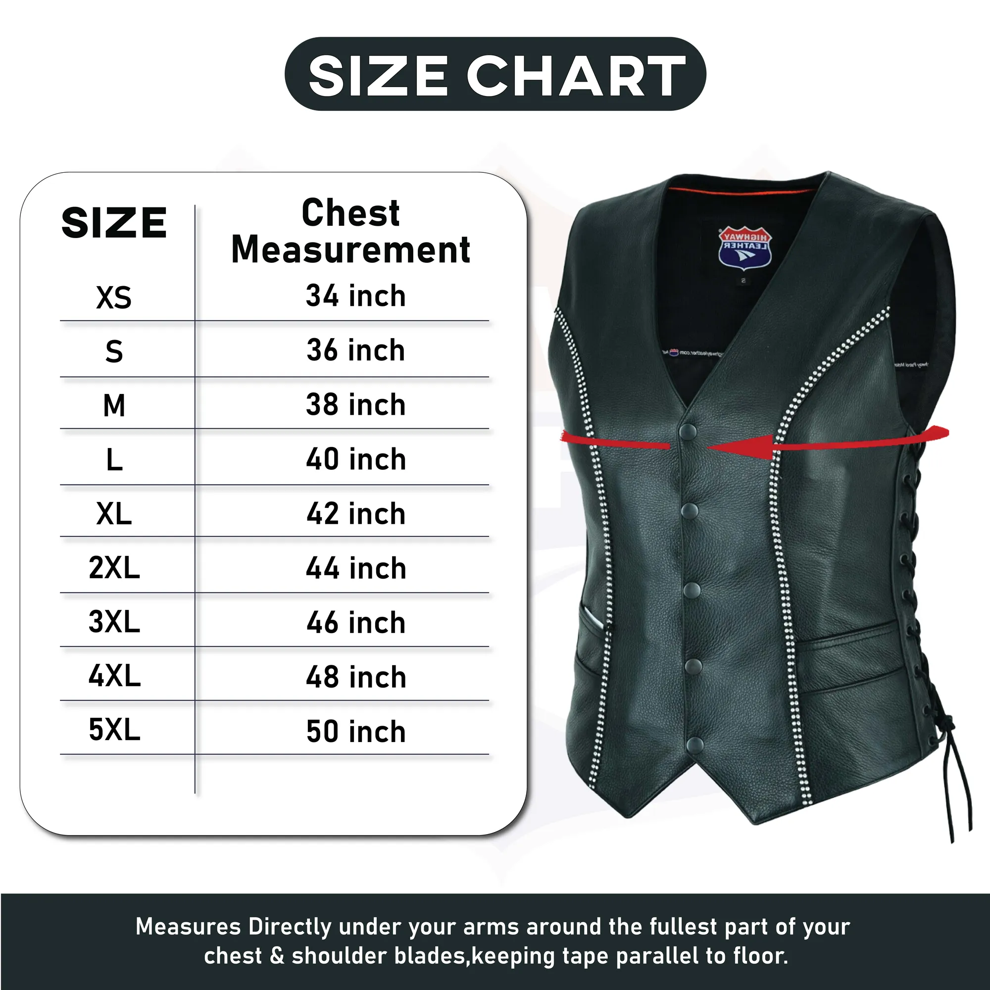 HL14659BLING Women's Bling leather motorcycle vest - Rhinestone detail Gun Pocket, Side Lace, Single Panel back, Snap front Biker