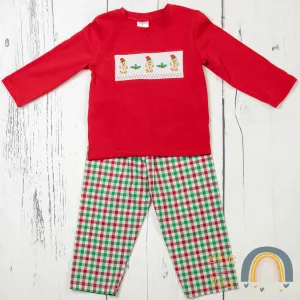 Holiday Gingham 2-piece Pants Set