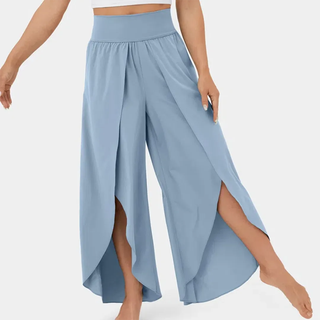 India - Women's Flare Trousers - Chic - High-Quality Fabric - Perfect for Casual Days