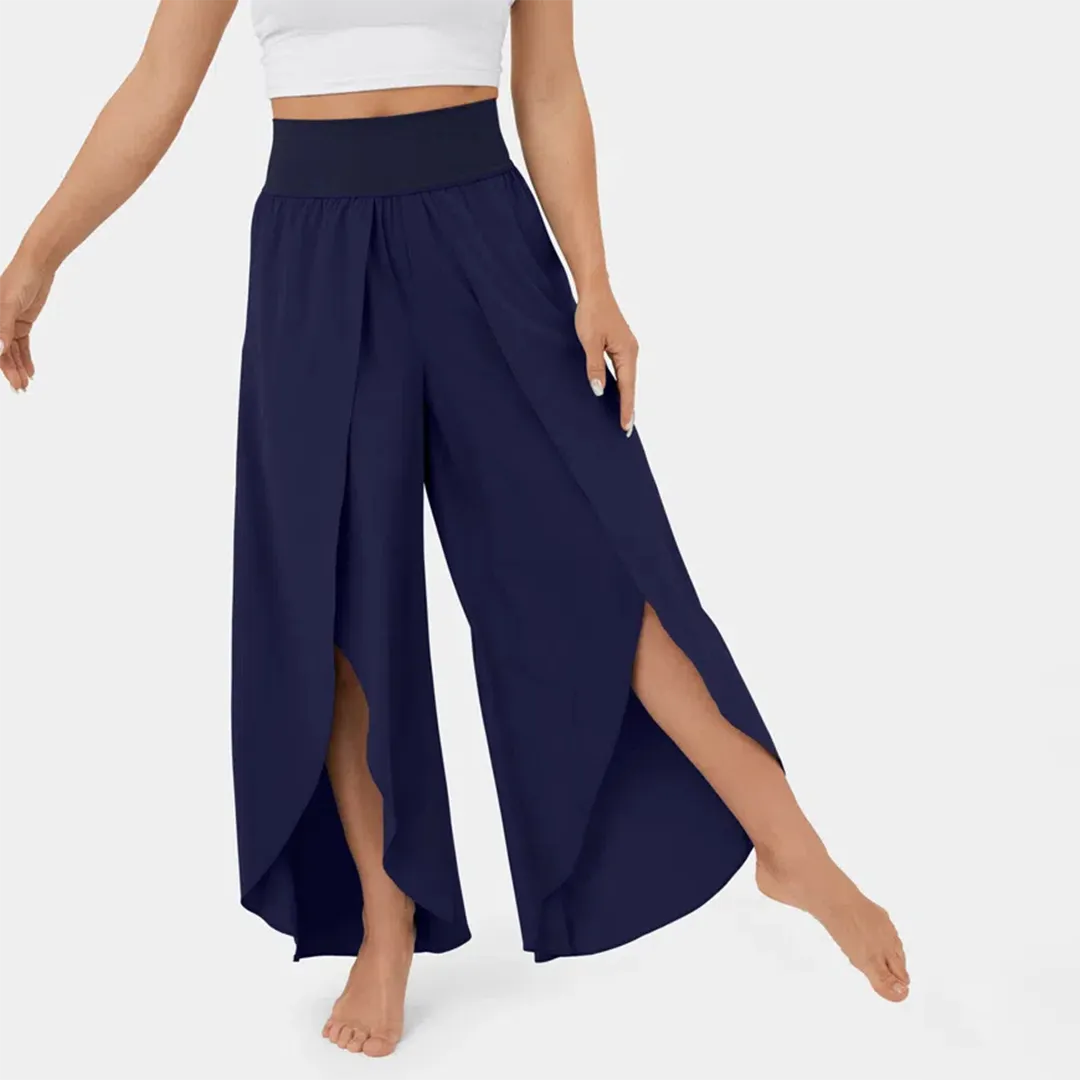 India - Women's Flare Trousers - Chic - High-Quality Fabric - Perfect for Casual Days