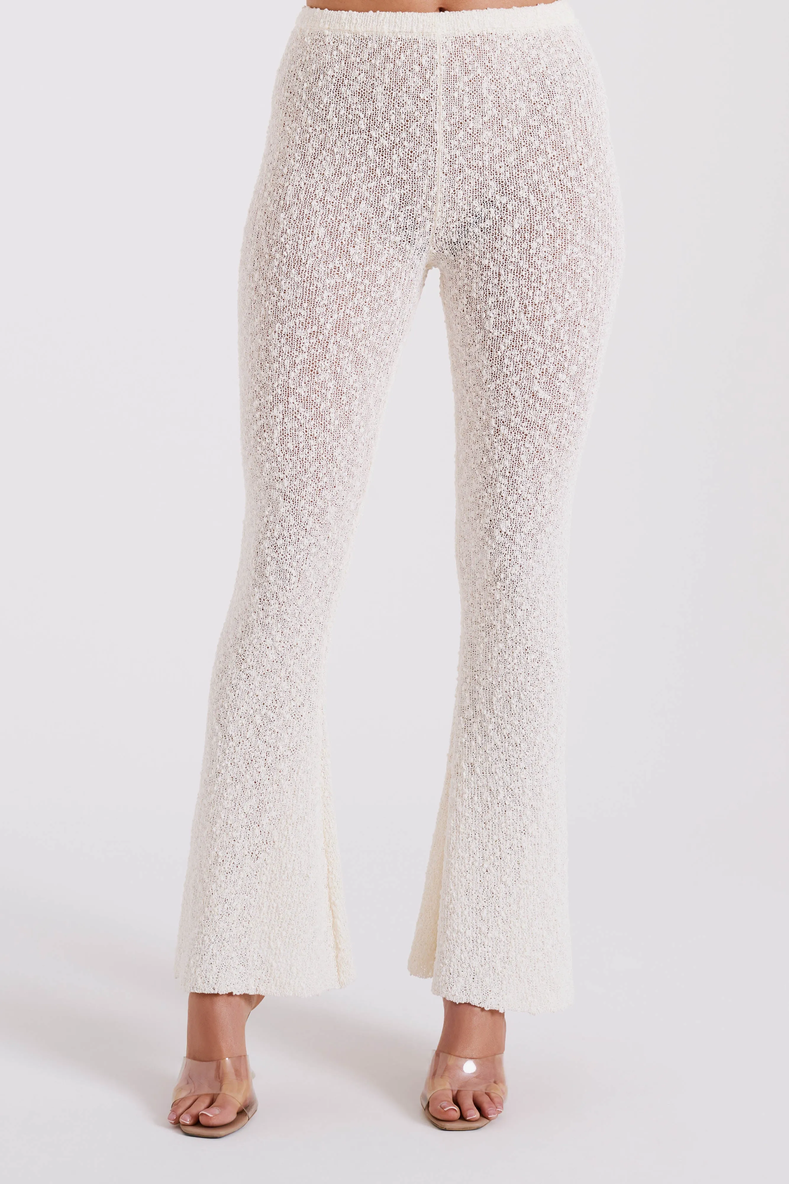 Irma Flared Boucle Pants - Cream