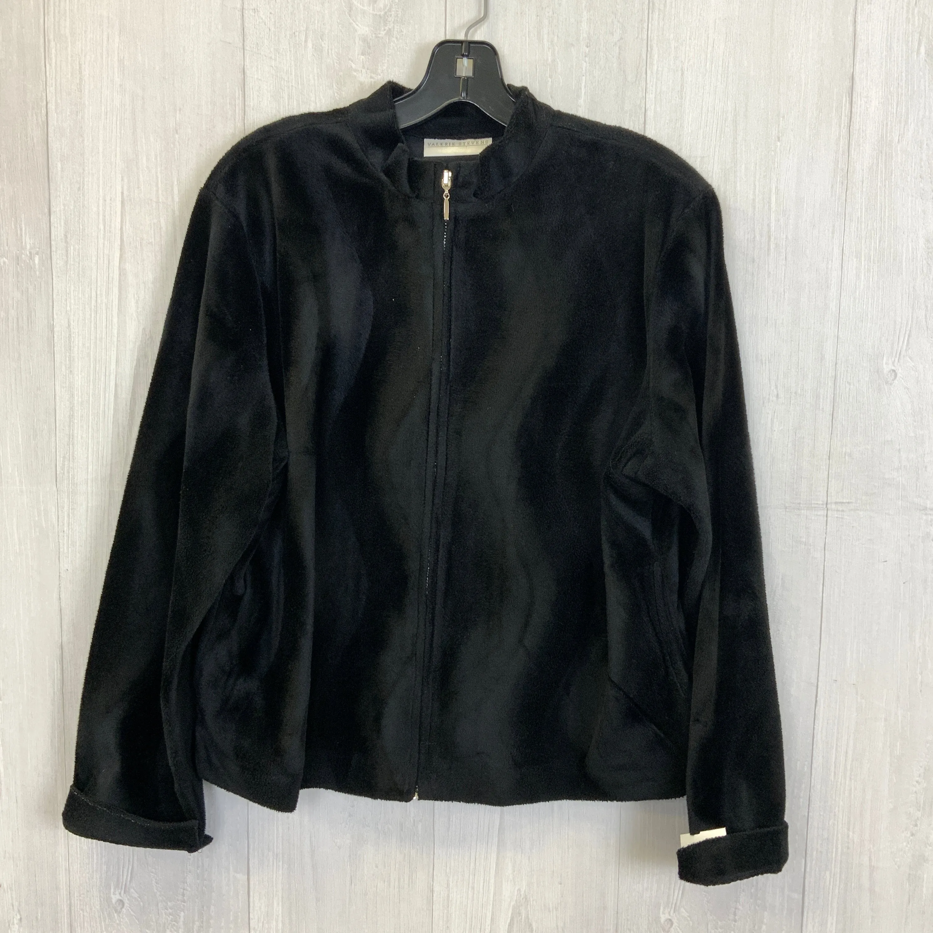 Jacket Faux Fur & Sherpa By Valerie Stevens In Black, Size: Xl