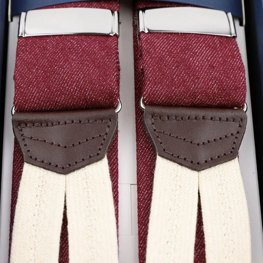 Japanese Denim Braces - Cherry